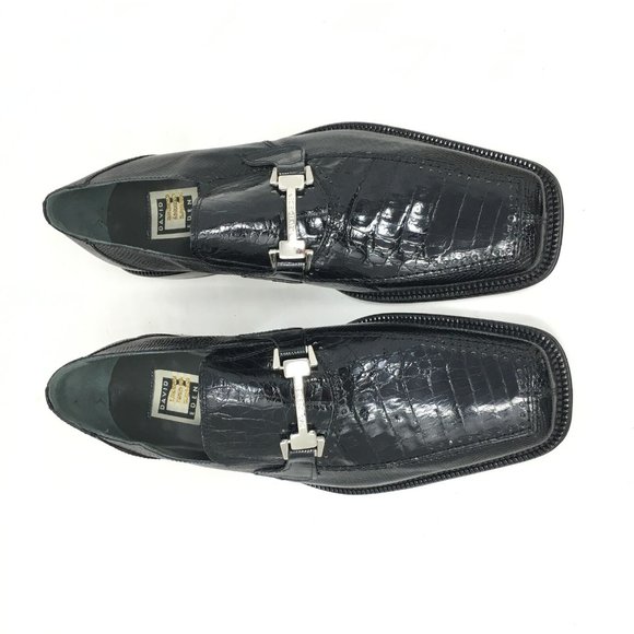 Men\'s NEW David Eden Horsebit Loafers Dress Shoes Size 10 Black Crocodile Lizard main image 8